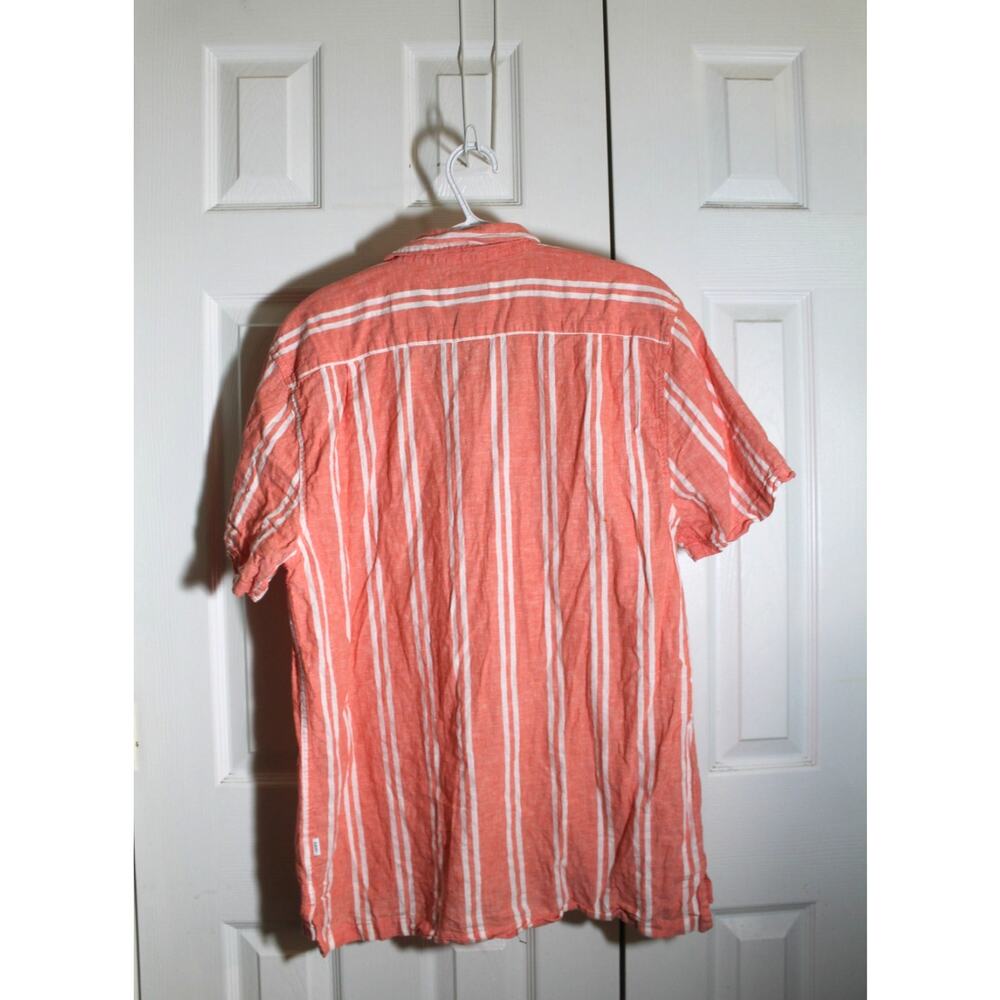 Onia Men's Linen Blend Short Sleeve Henley Style Shirt sz L - Picture 3 of 4